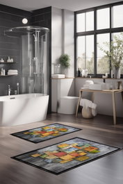Mijölnir Juego de alfombrillas de baño CT-5088, 2 piezas, Multicolor